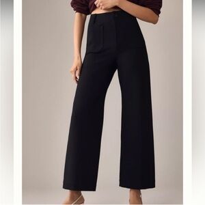 The Colette Cropped Wide-Leg Pants by Maeve: Ponte Edition